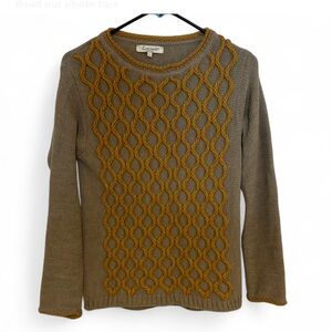 Cocogio Wool Blend Pullover Sweater with Mustard Detailing Size Small